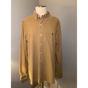 Vintage men’s corduroy polo dress shirt